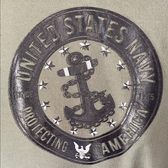 Gildan Olive Green US Navy Hoodie - Picture 2 of 3